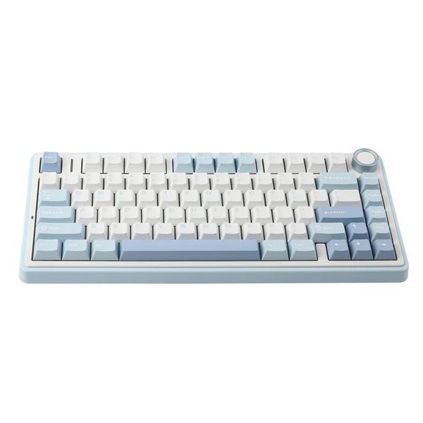 Механическая беспроводная клавиатура Aula F75 / RGB / HOT SWAP / Gasket Greywood V3 / Blue White KB-117 фото