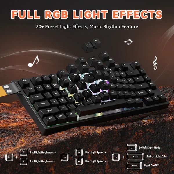 Магнитная клавиатура Attack Shark R82 HE / Rapid Trigger / 8 кГц / Black KB-120 фото