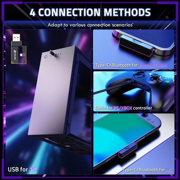 Беспроводные игровые наушники Attack Shark L80 PRO / Tri-Made / Black HP-102 фото