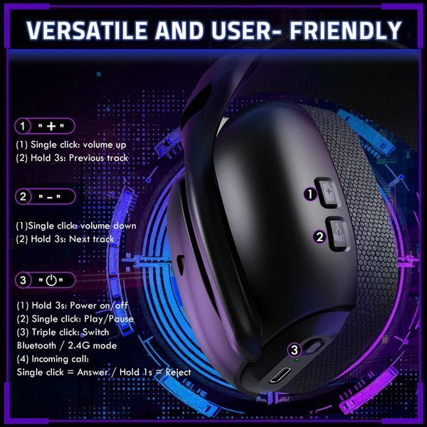 Беспроводные игровые наушники Attack Shark L80 PRO / Tri-Made / Black HP-102 фото