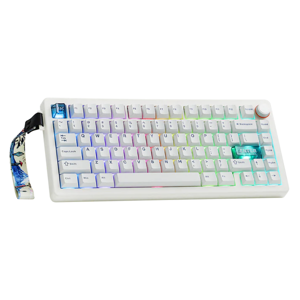 Ігрова клавіатура CIDOO QK75 / Tri-Mode / Батарея 4000 mAh / RGB / HOT-SWAP / White / Білий 102 фото