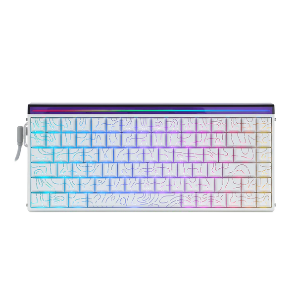 Игровая магнитная клавиатура AULA HERO 84 HE / 8K / Hall Effect / Rapid Trigger / White-Contour / Белая с прозрачным 106 фото