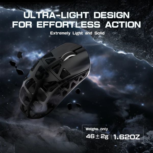 Игровая беспроводная мышь Attack Shark R3 Magnesium Alloy / 8K / три режима подключения / Black / Черная MS-110 фото